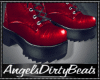 Red leather boots