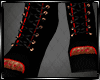 Black/Red Open Boots