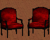 Red velvet twin chairs