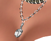 silver peach necklace