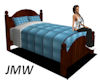 JMW~Walnut/Blue Bed