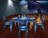 blue dinner table