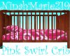 darkwood pink swirl crib