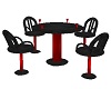 Black/Red Table & Chairs