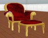 Red/Gold Reading Chair