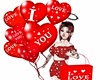 I love you pose and gift