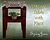 Antq Side Table w/Plant