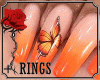 Orange Nails + Rings 1