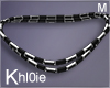 K silver black necklace