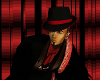mafia hat (black & red)