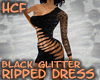 HCF Black Glitter Ripped