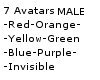 7 Colored Avatars