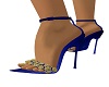 chaussure bleu dore
