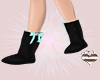 Black Boots w/ Teal Bow