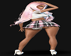 School Girl Pink Black Skirt White Top