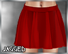 Red pleated mini skirt