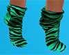 Green Tiger Stripe Socks (F)