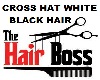 CROSSHAT/WHITE/BLCK/HAIR