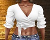white knotted crop top