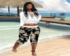 b/w flower capris