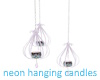 neon hanging candles
