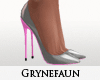 Silver pink sole heels 2