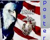 Eagle,flag,USMC poster