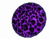 Round Purple Leopard Rug