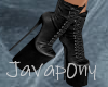 High Rise Laced Boots Bl