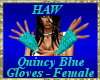 Quincy Blue Gloves - F