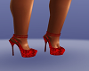 Tina Fire Red Silk Heels