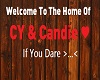 CY and Candie sign