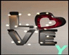 love sign red wall light