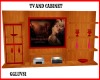  RED & WOOD TV STAND