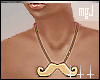 Gold Moustache Necklace