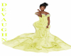 Jeweled Yellow Prnt Gown