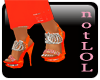 orange heels sparkly