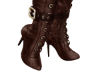Brown Shined Long Boots