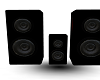 Black animated speakers