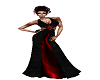 haltor gown red/black