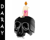 black skull rose candle