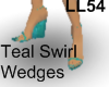Teal Swirl Wedges