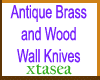 Brass n Wood Wall Knives