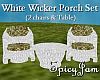White Wicker Porch Set