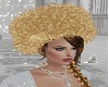 gold big fur hat