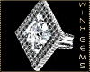 Vee Diamond Ring Silver