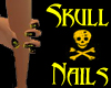 Yellow Skull&Cross Nails