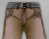 Faded Beige Belted Jeans