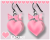 Pink Heart Bow Earrings
