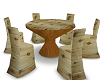 wooden table and chairs